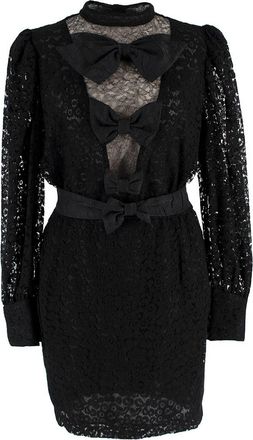 Alessandra Rich Black Lace Bow Mini Dress Size XS