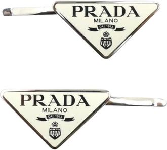 Prada Pre-owned Accessories, female, Gray, Size: ONE SIZE Pre-owned Hair Accessory