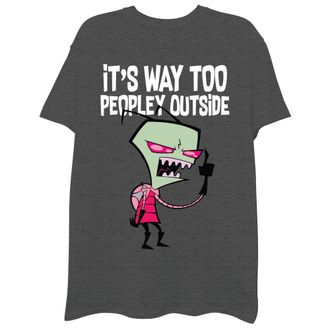 Nickelodeon Mens Invader Zim Classic Shirt - Invader Zim, Gir, DIB, GAZ Vintage T-Shirt (Charcoal Heather, Medium)