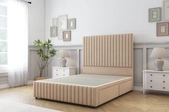 Sloomy Madison Plush Divan Base No Drawers-54 Headboard & 12 Footboard in Stone | Size: Single