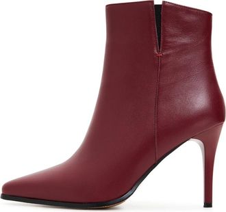 Cesare Gaspari Verhoogde leren laarzen met hak - Dames - Laarzen met Hak - Rood - 37 EU - Leer - Schoenen
