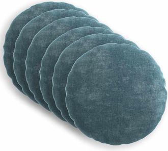 vidaXL Funda De Almohada 6 Uds. Heerlen Azul &Oslash; 30 Cm Tela Chenille Vidaxl