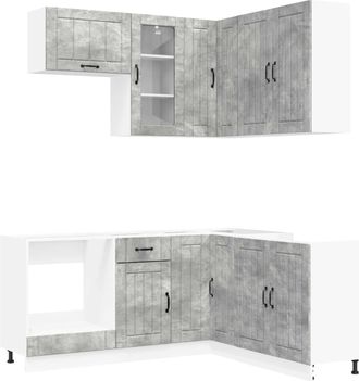 vidaXL Unidad De Cocina Lucca 8 Uds. Gris Hormig&oacute;n Vidaxl