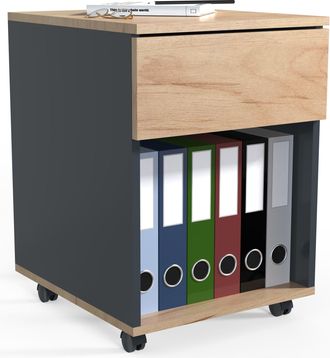 ebuy24 Vcm Roll Container Contenedor Lateral Con Cajones Dimensiones Aprox. Al. 55 X An. 39 X P. 45 Cm Contenedor De Oficina - Dalosa 1 Caj&oacute;n (antracita / Ro