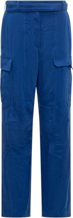 Ferragamo Cargo Detail Broek - Dames - Straight fit broeken - Blauw - XS - Broeken