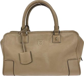 Loewe Amazona Nm Bag Leather Beige Leather Handbag (Pre-Owned)