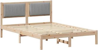 vidaXL Estructura De Cama Con Cabecera Tapizada Gris Claro Vidaxl