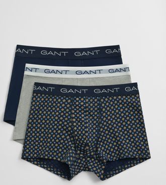 GANT Men 3-Pack Geometric Print Trunks (XXXL) MARINE