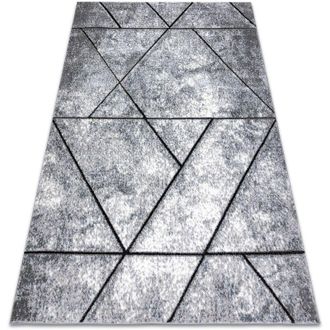 RugsX Alfombra Moderna Cozy 8872 Wall, Geom&eacute;trico, Triangulos - Structural Dos Niveles De Vell&oacute;n Gris / Azul Blue 120x170 Cm
