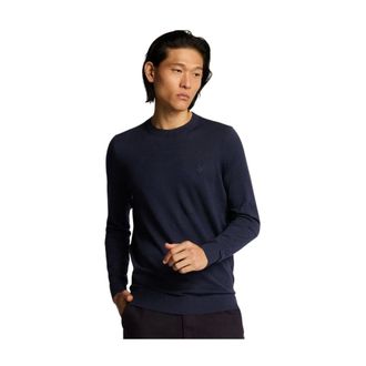 Lyle & Scott Truien & Vesten, Heren, Blauw, L, Katoen, Tonal Superfine Crew Neck Jumper