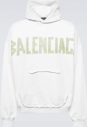 Balenciaga Tape Type Ripped cotton fleece hoodie