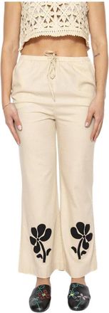 Thinking Mu Wide Broeken - Dames - Wijde Broeken - Beige - M - Broeken