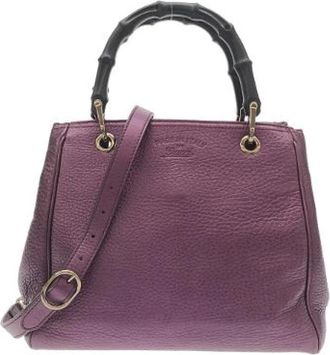 Gucci Pre-owned Metallic Leather Shoulder Bag - Dames - Vintage Handtas - Paars - ONE Size - Vintage