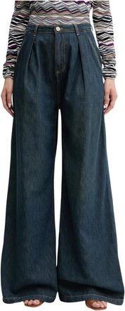Twinset Wide Jeans - Dames - Loose Fit Jeans - Blauw - W29 - Katoen - Jeans
