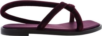 Ferragamo Floriane Knotted Strap Flat Sandals, Size 7 C
