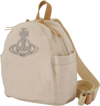 Vivienne Westwood Womens George Backpack Beige Cotton