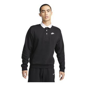 Nike Club Fleece Plush Long Sleeve Lapel Shirt Black DX0538-010