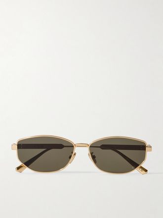 Dior Occhiali Da Sole In Metallo Dorato Con Montatura Ovale Diorcannage B1u - Oro