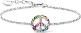 Thomas Sabo Armband Vredes-teken Multicolor A2071-318-7-L19V - Dames - Armbanden - Veelkleurig - ONE Size - Accessoires