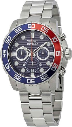 Invicta Pro Diver Chronograph Blue Dial Pepsi Bezel Mens Watch 22225