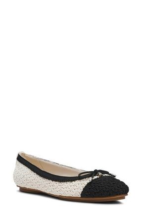 Anne Klein Luci Flat in Cream/Black at Nordstrom, Size 6.5