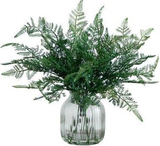 Nearly Natural 17-in Artificial Forest Fern Arrangement in Glass Vase in Green at Nordstrom