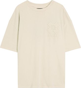 Amiri Amiri Quad Logo-appliqu&eacute;d Cotton T-shirt - Ivory - XL