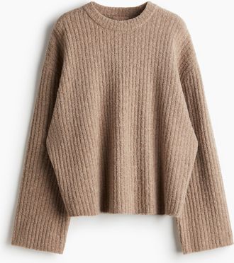H&M Gerippter Pullover aus Wollmix - Beige