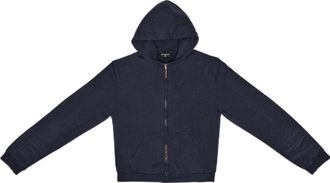 Balenciaga Tab Worn-Out Zip-Up Hoodie Black 697949TMVC21151