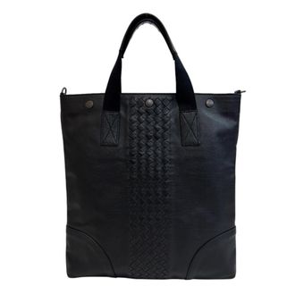 Bottega Veneta Intrecciato Black Leather Tote Bag (Pre-Owned)