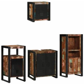 vidaXL Vidaxl - Juego De Muebles De Ba&ntilde;o 4 Pcs Madera Reciclada Maciza