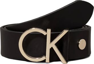 Calvin Klein logo-buckle leather belt - women - Calf Leather - 100 - Black
