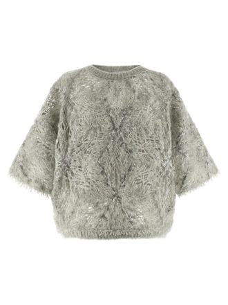 Brunello Cucinelli Sequin Sweater Sweaters And Cardigans Gray