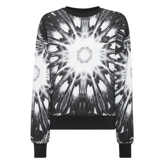 Plein Sport Optical Flower - Dames - Sportshirts - Zwart - XS - Katoen - Fitness