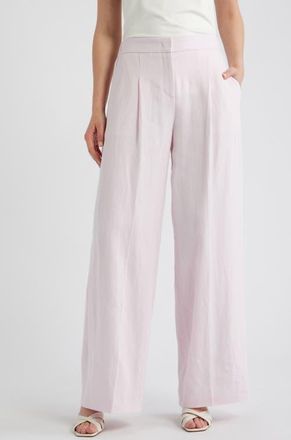 BOSS Tiana Pleated Wide Leg Pants in Ocean Rose at Nordstrom, Size 4