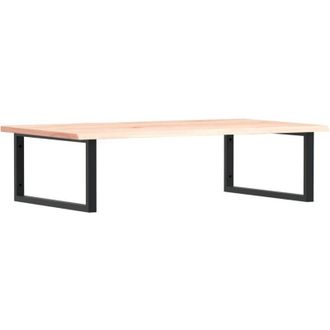 vidaXL Vidaxl - Estante De Lavabo De Pared De Acero Y Madera Maciza De Roble