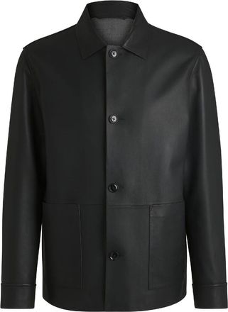 HUGO BOSS Mens Solid Patterned Front Pocket Woven Cuff Over Coat in Black - Size 40 (Chest)