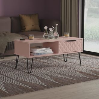 Lewis's Harlequin 1 Drawer Coffee Table in Kobe Pink - Ready Assembled - Lewiss Home | TJ Hughes