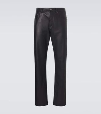 Versace Leather straight pants