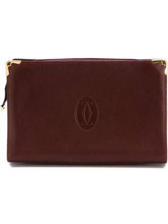 Cartier embossed logo clutch - unisex - Calf Leather - One Size - Red