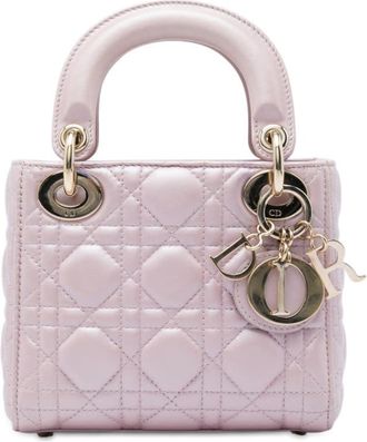 Dior Pre-owned Dior Mini Iridescent Lambskin Cannage Lady Dior Ladies A208N4Q4X32HE0FM