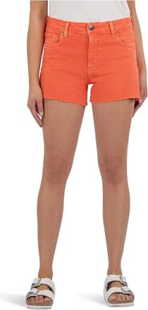 Kut from the Kloth KUT from the Kloth Jane Cut-Off Shorts Women Orange Raw Hem High-Rise RED1358