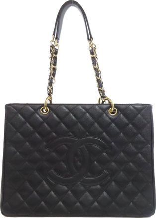 Chanel Navy Leather Tote Bag (Pre-Owned)