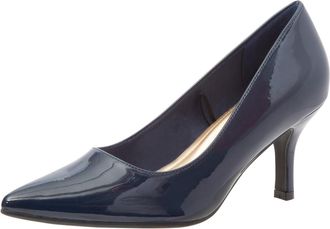 Comfort Plus by Predictions Womens Janine Pointy Toe Pump, Navy Patent, 5.5 UK