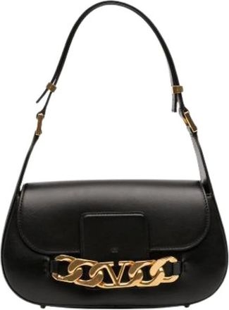 Valentino Pre-owned Shoulder Bags, female, Black, Size: ONE SIZE Pre-owned Vlogo Shoulder Bag