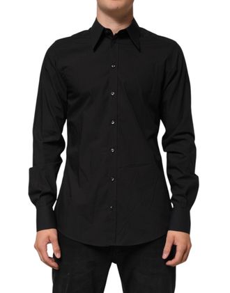 Dolce & Gabbana Black MARTINI Slim Fit Dress Formal Men Mens Shirt