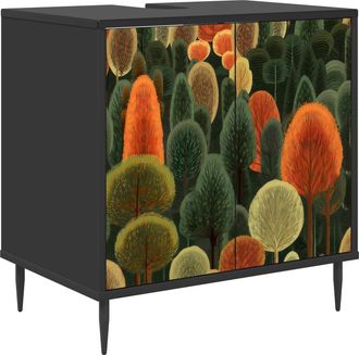 vidaXL Mueble De Cuarto De Ba&ntilde;o Zaandam Roble Negro 60 X 40 X 61 Cm Vidaxl