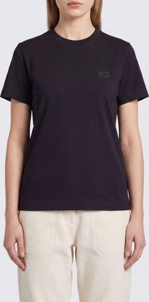 Yohji Yamamoto Crewneck Short-Sleeved Cotton T-shirt with Tone-on-Tone Logo