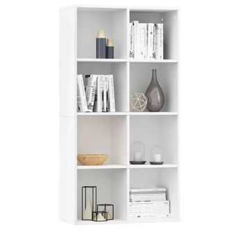 Berkfield Home Classic Book Cabinet/Sideboard White 66x30x130 cm Engineered Wood | Size: 66 x 30 x 130 cm
