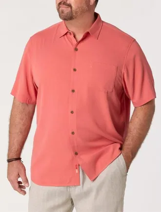 Tommy Bahama Big & Tall Coastal Ease IslandZone Sport Shirt in Red Ginger at Nordstrom, Size Xxx-Large